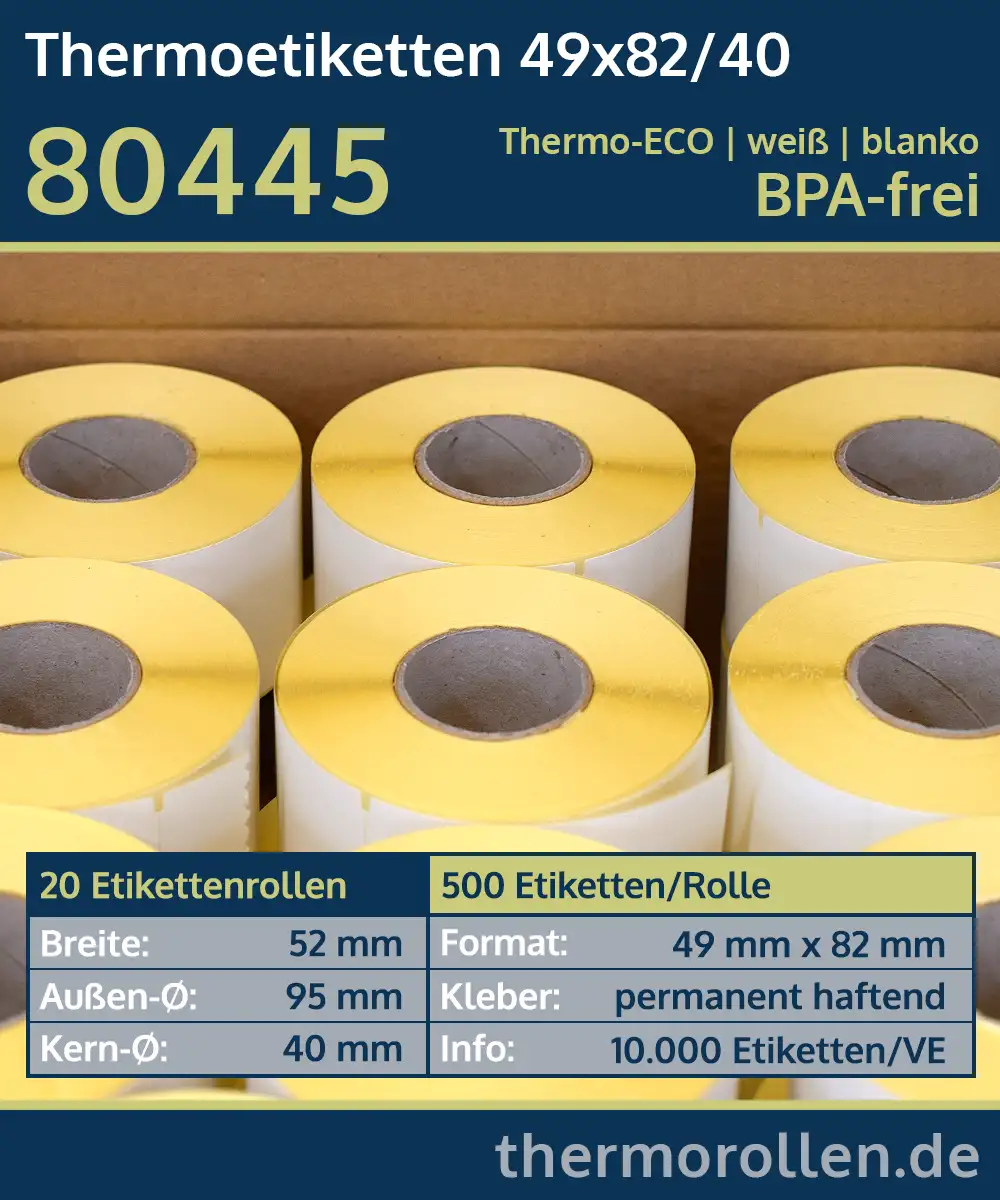 Thermoetiketten 49 X 82 / 40 – Permanent | Etiketten-Shop