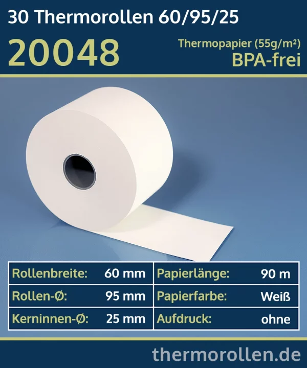 Thermo-Bonrollen 60 95 25 blanko | BPA-frei